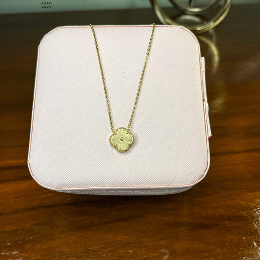 Floral Bloom Pendant Necklace – Gold Finish, Delicate Charm