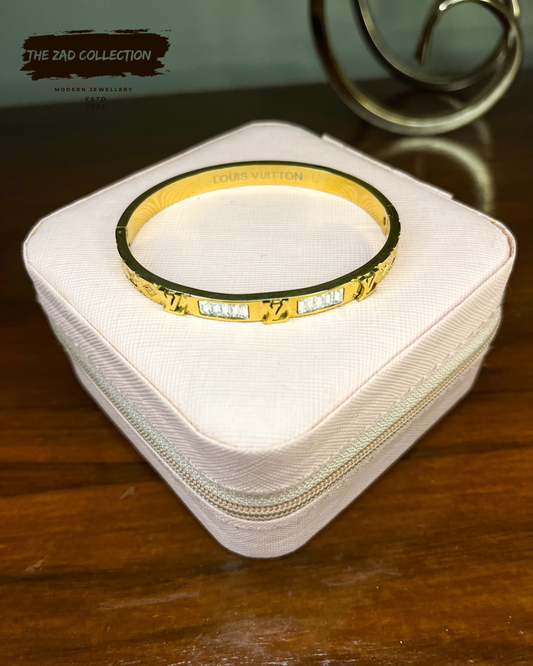Gold Crystal Handcuff Bracelet