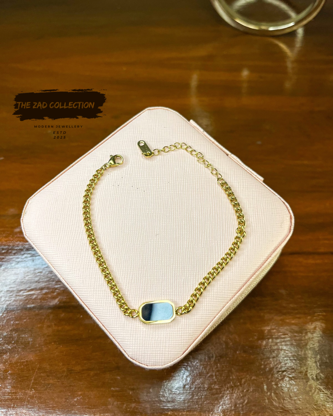 Golden Black Stone Bracelet