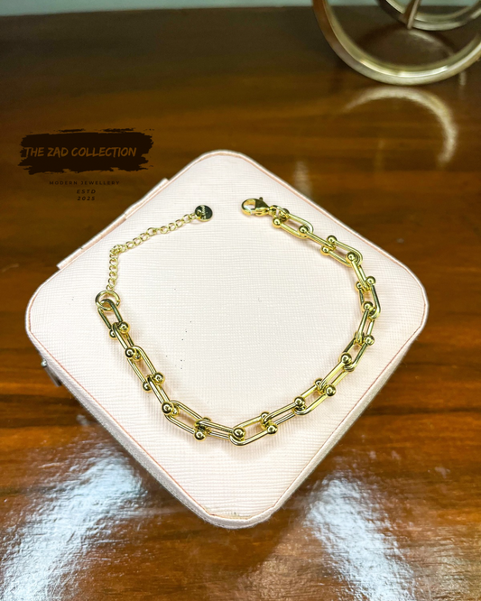 Golden Beaded Link Bracelet – The Zad Collection