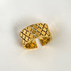 Elegant Clover Cut-Out Adjustable Gold Ring