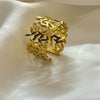 Nature-Inspired Leaf Cut-Out Adjustable Gold Ring
