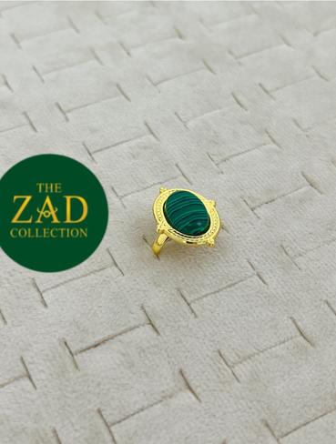 Golden Green Stone Ring