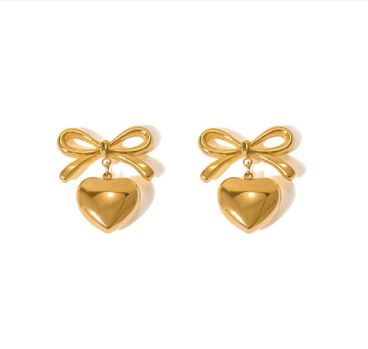 Heart Bow Earring