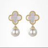 White Clover Pearl Studs
